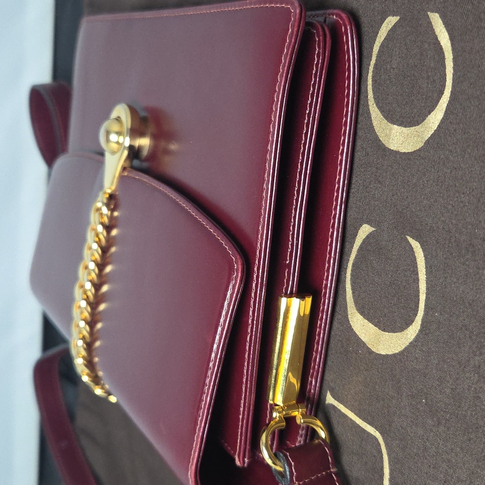 Gucci Boutique 1970s RARE  Bordeaux Leather 2way Bag Very limited Production - Picture 15 of 17